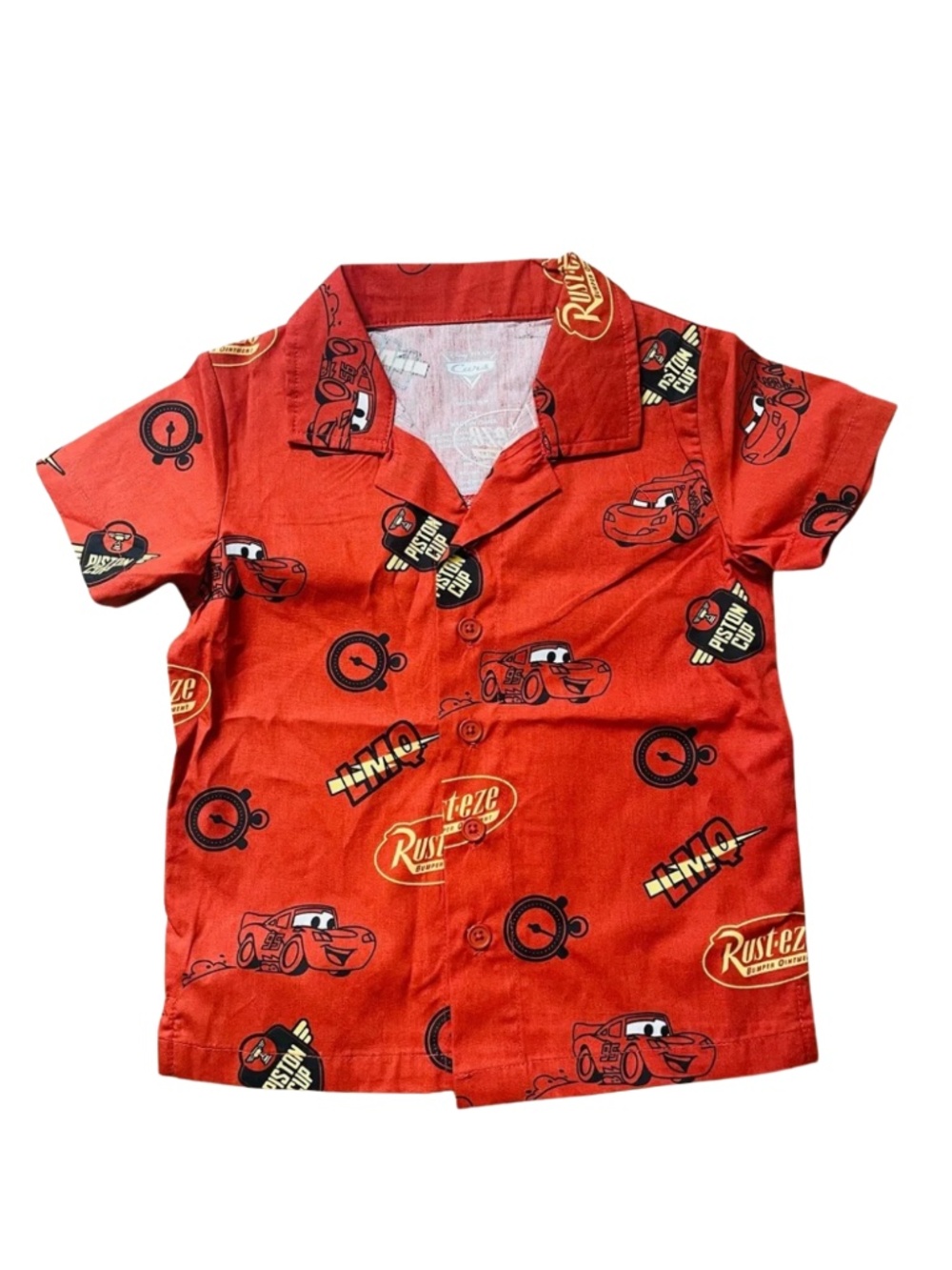 Disney Lightning McQueen Red Button-Up Shirt for Kids 2T #0135